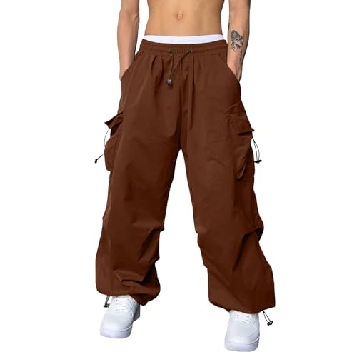 Men's Casual Cargo Pants Waist Drawstring Joggers Tactical Loose Fit Sweatpants for Men with Multi Pockets