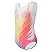ROYAL SMEELA Rhinestones Leotard Round-Neck Kids Gymnastics Comfortable Durable for Ballet Jazz Gymnastics Contemporary White