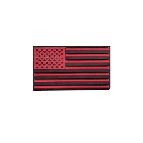Image of 1Pc American Flag Sticker Decal 3.35 inch Metal Flag Car Stickers Emblem Bumper Stickers Logo for Vehicle Car Fender Side Tailgate USA US Flags Decals for Trucks Motorcycle 3D Badge (Black red)