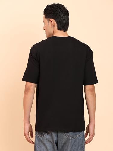 Image of Amazon Brand - Anarva Men's Oversized Cotton T-Shirt | Crew Neck | Half Sleeve | Solid Casual Tee