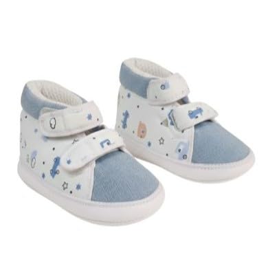 Infant Baby First Walking Shoes Soft Sole Anti-Slip High Top Ankle Booties for Toddler Girls Boys, Cute Dinosaur Pre-Walker Crib Sneakers-image-1