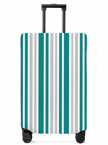 Duck Green Gray Travel Luggage Cover, Stripes Contrast Anti-scratch Elastic Luggage Covers For Suitcase Protector, Washable Baggage Covers - Main Image