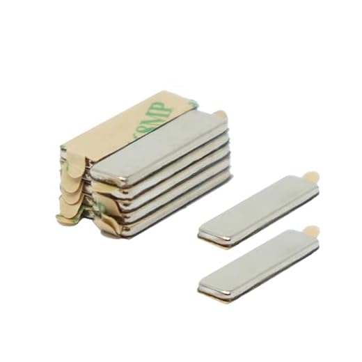 first4magnets™ Lim 20 x 6 x 1,5 mm tjock N42 neodymmagnet – 1,6 kg dra (norr) (förpackning med 10), metall, silver, 25 x 10 x 3 cm, enheter