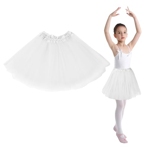 LXONTSG Tule Tutu saia, 3 camadas tule curta saias, adulto tule tutu saia, tule saia Tutu balé, mulher saia tule curta, saia tule Tulle Tutu, carnaval tule saia, Branco