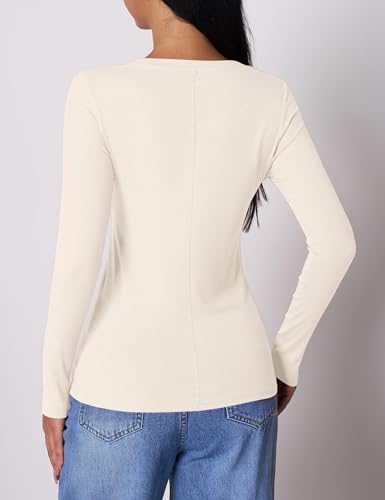 Beluring Women Long Sleeve Shirt Crew Neck Tops Slim Fit Tshirts Basic Ribbed Tee4