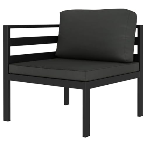 Patio Furniture Salon de jardin 2 pièces avec coussins en aluminium Anthracite – Image 4