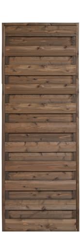 WOODPRO 枠付き フェンス 目隠し【4方枠】幅70cm×高さ174cm×奥行5.2cm DB(ダークブラウン)色 横幅は1cm単位でオーダー可 ウッドフェンス 木製 ボーダー 国産杉 重さ約7.2kg 受注生産