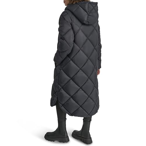 DKNY Women's Hooded Diamond Quilt Long4