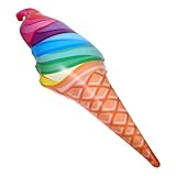Alipis Conos De Helado Inflables Cono De Helado De Arcoíris Infla Gigantes Globos De Papel De Helado Flotador De Piscina Decoraciones Para Fiestas De Helado Juguetes Para Piscina Para
