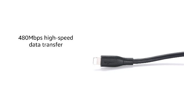 Image of Amazon Basics MFi Certified USB-C to Lightning Fast Charging Cable, Durable Design, Power Delivery, 6 Feet, Black