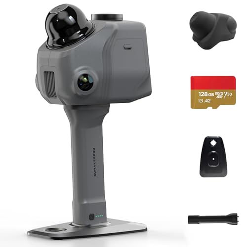 Raven LiDAR Scanner (Max / 2 Camera), 3D Laser Scanner 50m Range, 2cm Accuracy, Dual 12MP Fisheye Cameras, 4K True Color Scanning, SLAM Mapping, RGB Point Cloud & Gaussian Splatting