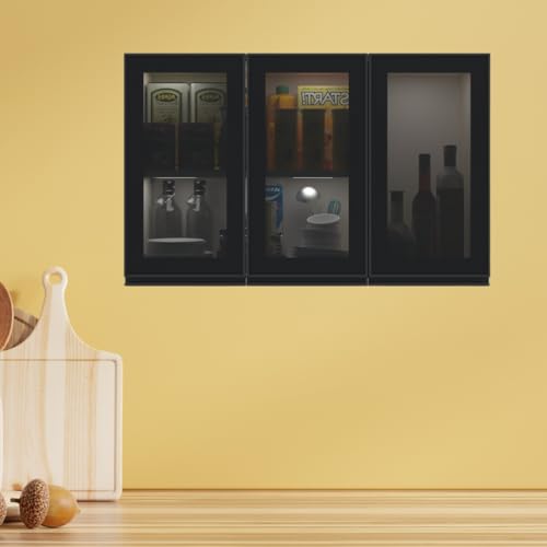 Image of SPECIALITY PANELS Multipurpose Cabinet with Modern Elegance Tinted Glass Wall Cabinet, Space Organizer for Office /Kitchen in (Highland Pine, 3 Glass Shutter)