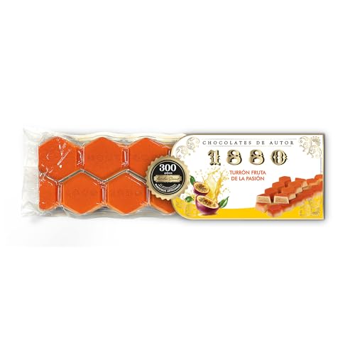 1880 - Turrón Chocolates de Autor Fruta de la Pasión 200g, Recubierto de Chocolate Blanco, Crujiente y Extra Cremoso, Elaborado en Jijona, Calidad Suprema, Tradición Familiar desde 1880