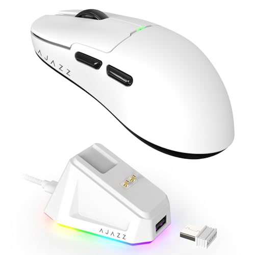 Souris gamer sans fil AJ159P avec station de charge magnétique et capteur PAW3395