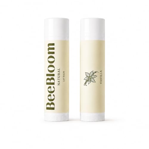 Image of 100% Natural Lip Balm, Vanilla, Enriched with Vit E & Cocoa Butter, for dry, chapped lips, For men & women with Beeswax, Virgin Coconut Oil, Paraben-Free, intense hydration, faster recovery within days Pack of 1