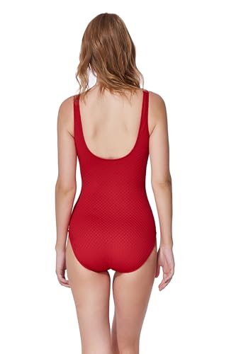 Gottex Square Neck Textured One Piece Swimwear - Front & Back Lining, Built-in Soft Cups, Tummy Control, Textured Fabric3
