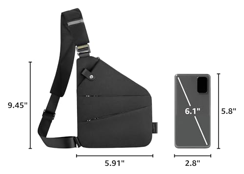 Image of WANDER PLUS Left Shoulder Anti Theft Crossbody Travel Bag for Women Men, Multi-pocket Crossbody Bag, Slim Sling Bag
