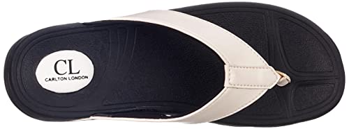 Carlton London mens White Men's Thong Sandals Flat Sandal