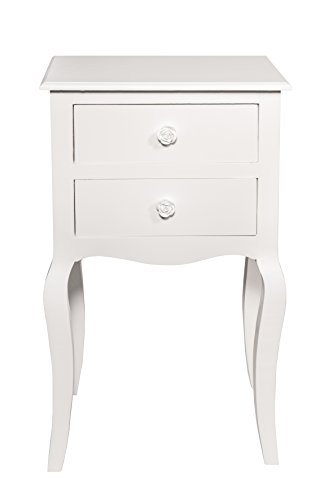 Preisvergleich Produktbild Nachttisch weiß mit Zwei Schubladen WS605