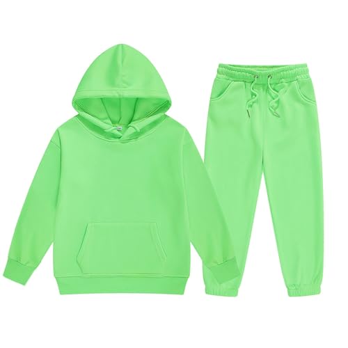 Girls Boys Tracksuit Athletic Sweatsuits Pullover Hoodie 2 Pieces Kids Sweatshirt and Jogger Sweatpants Outfits Set(Mint Green, 4-5 Years)