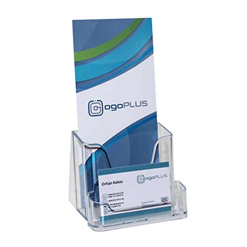 ogoPLUS DIN lang Prospekthalter mit Visitenkartenständer,...