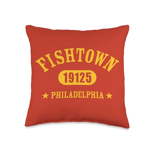 FISHTOWN Philadelphia PA 19125 Classic Athletic Design Throw Pillow