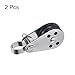 uxcell 2Pcs Marine Pulley 25mm Single Pulley Block, 316 Stainless Steel Nylon Hanging Wire Towing Wheel, Cable Rope Runner Pulley Roller