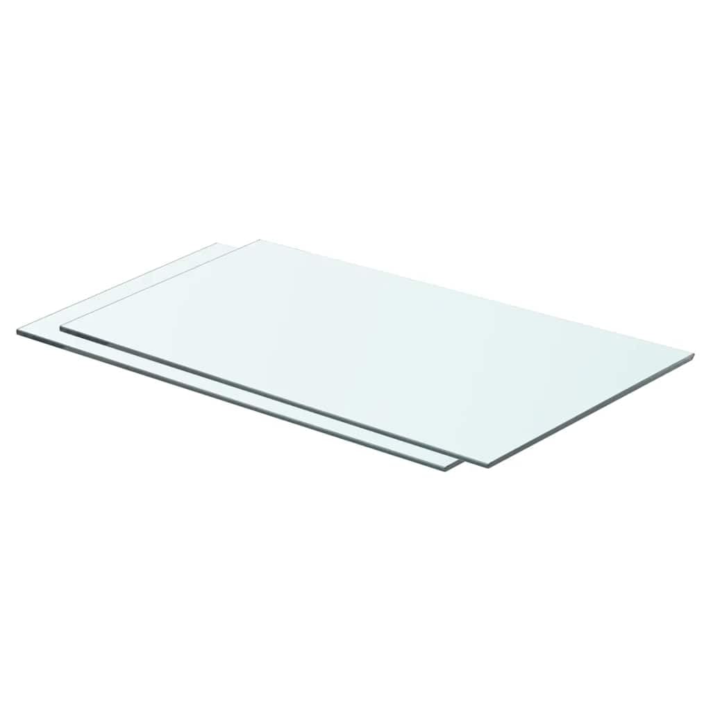 vidaXL 2x Shelves Panel Glass Clear Glass Sheet Plate for Display Case Storeroom Cabinet Slatwall Shop Easy to Wipe Clean Thick Glass 60x30cm