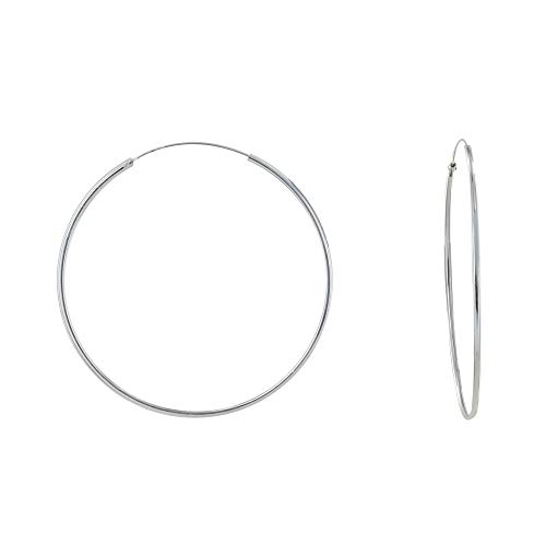 Boucles d'oreilles argent 925 créoles fines 6cm pour femme