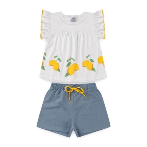 Conjunto Infantil Feminino Shiny Lemons (Branco, 4)