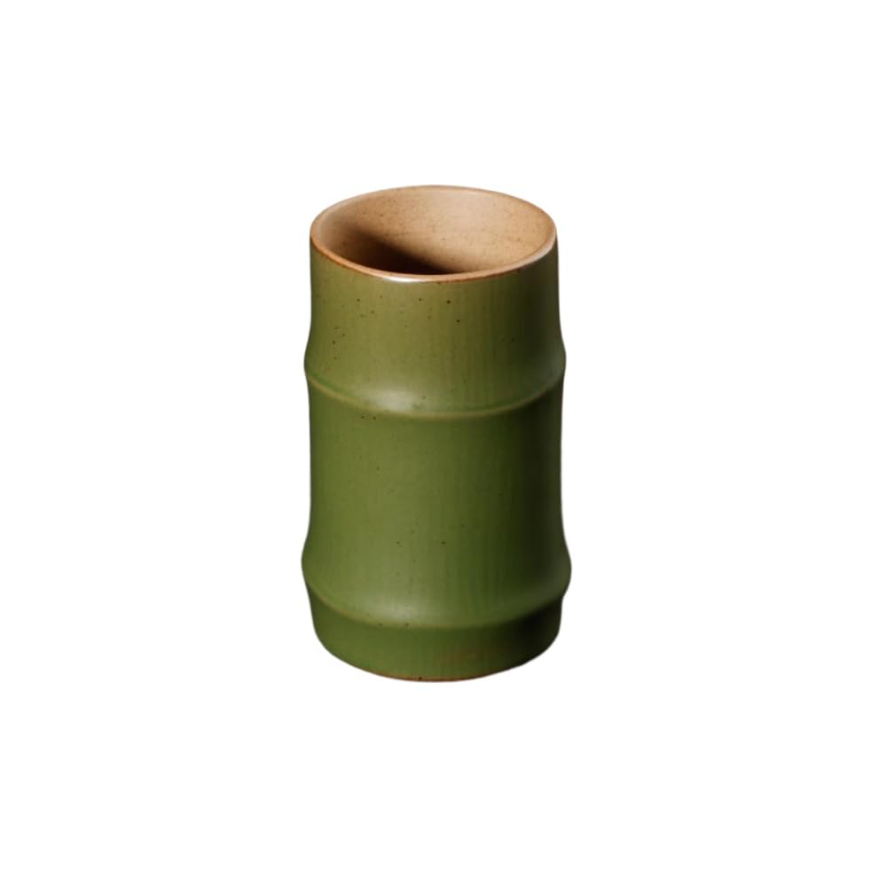 Caja de almacenamiento de bambú para bolígrafos, 11,8 cm, color verde