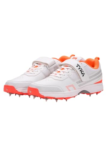 Image of TYKA Cricket Shoes Spikes for Men | Synthetic PU Upper | Genuine Rubber and Phylon Sole | Lace Closure | Field Sports Shoes | Grip Support | Practice & Match Play