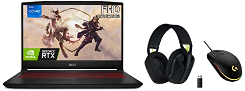 Image of MSI Katana Gaming Laptop (Intel i7 12th Gen /16GB RAM & SSD Storage /3060 Graphics)+Logitech G G102Wired Gaming Mouse+Logitech G435 Gaming Bluetooth Wireless Over Ear Headphones with Mic - Black