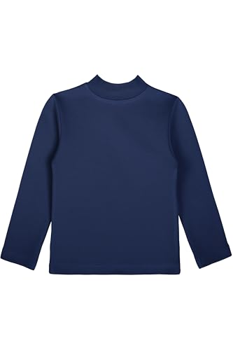 Image of Lilax Girls' Basic Long Sleeve Mock Turtleneck Cotton T-Shirt
