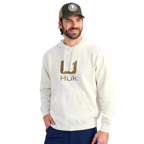 HUK Cotton Fleece Hoodie, Soft, Warm, Comfortable Hooded Sweatshirt Pullover for Men