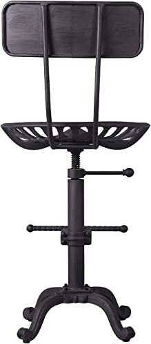 Bokkolik ST7-2 Rustic Bar Stools With Backrest 21.6-27.5Inch Counter Height Adjustable Industrial Swivel Tractor Seat Cast Iron Vintage Kitchen Island Dining Chair thumb #3