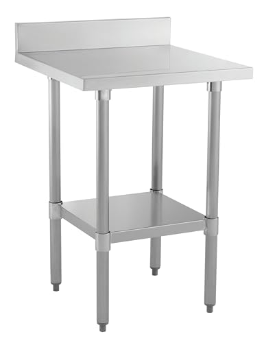 Kratos Stainless Steel Kitchen Prep and Filler Table 18"x30" with Undershelf, NSF Worktable for Restaurants - 18ga/430SS