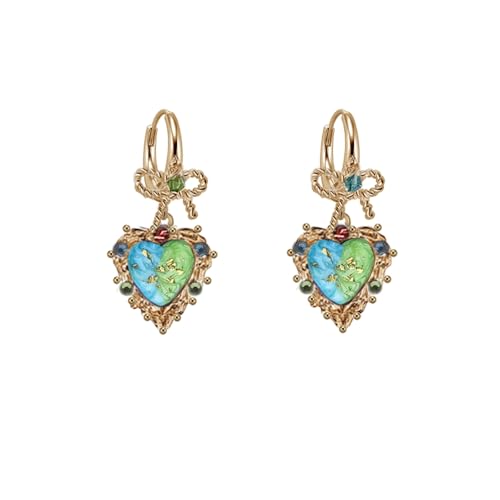 Vintage Sweet Bow Earrings - Geometric Heart-Shaped Dangle Earrings for Women - Stylish Women's Jewelry - M2964