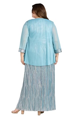 Image of R&M Richards Women's Elegant Matte Chiffon Flyaway Jacket W /Maxi Crinkle Dress | Two-Piece Evening Event & Parties