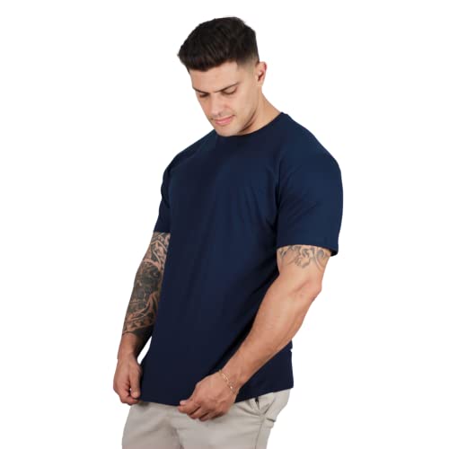 Kit 5 Camisetas Masculinas Slim Fit Básicas Algodão Premium Cor:1 Branco, 1 Preto, 1 Cinza, 1 Bordo,
