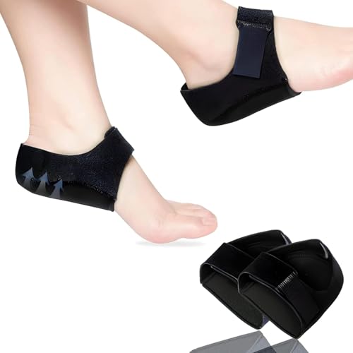 2 Pieces Plantar Fasciitis Heel Protectors and Gel Heel Cups – Premium Heel Pads for Women and Men to Relieve Heel Spur Pain, Achilles Tendonitis, and Cracked Heels; Shock-Absorbing Heel Inserts for Shoes with Superior Cushion Support -2 Pieces (Black, L (41-45)) (Black)