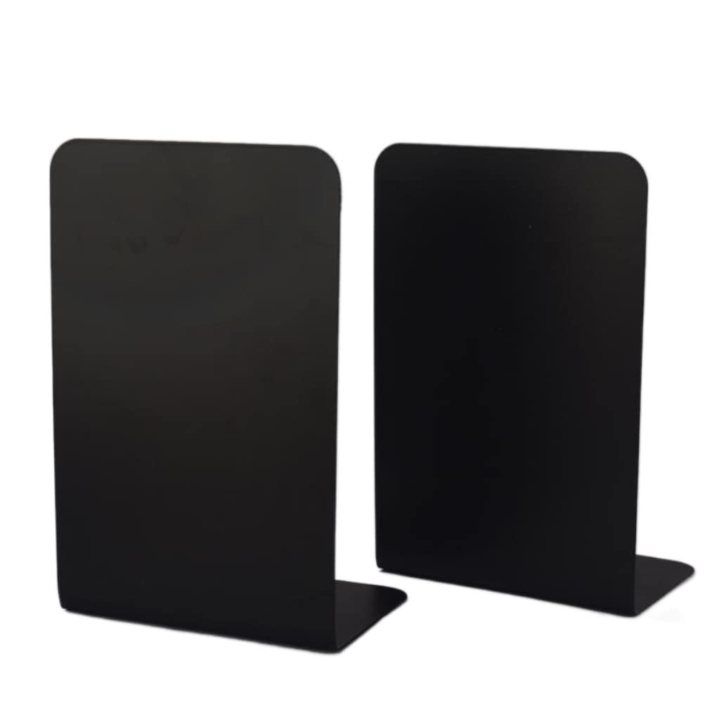 Fermalibri in metallo, 1 paio di fermalibri da scrivania, per ufficio, casa, libri, moderno, nero, supporto per mensola, elegante decorazione per casa e ufficio