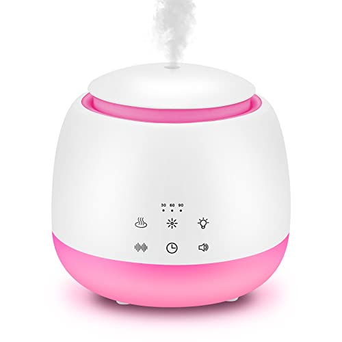 Image of Aromatherapy Diffuser & White Noise Machine Combines 10 Relaxing Sounds,7 Color LED Light,5 Level Volumn,2 Level Warm Night-light,3 Timer, Mist and Waterless Auto Shutoff for Better Sleep,Work (White)