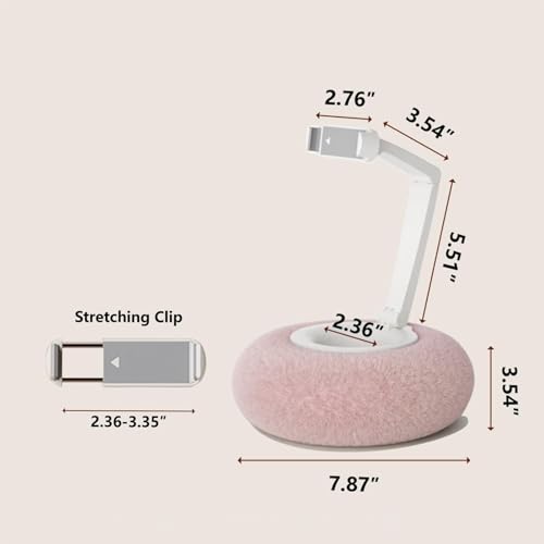 Support de téléphone pliable en peluche orientable pour bureau et maison