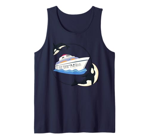 Fun SS Sink el Rico Yate Boat Orca Lover Killer Whale Meme Camiseta sin Mangas