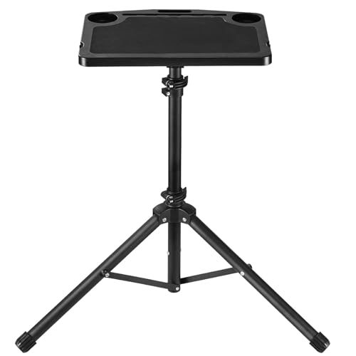 Happybuy Cycling Desk, Stationary Foldable Adjustable Bike Trainer & Treadmill Desk with Triangle Support, Non-Slip Multi-Slot Bike Trainer Fitness Desk with Handle Bar