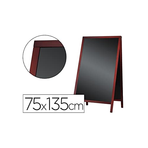 Liderpapel Pizarra Negra Caballete Doble Cara De Madera Con Superficie Para Rotuladores Tipo Tiza 75X135 Cm