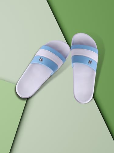 Image of PERY-PAO Mens Comfort Sliders Black, Grey, Sky Blue, White Boys Flip-Flops