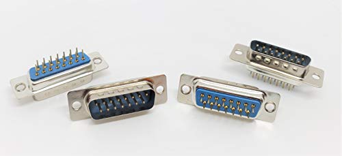 Conector DB15 macho recto de soldadura para placa PCB, pack de 10 unidades para accesorios de PC