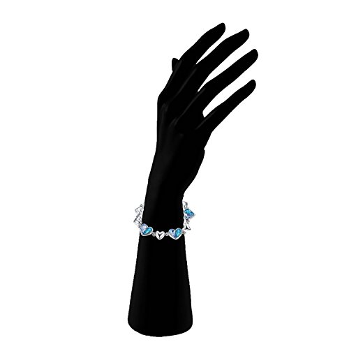 Crystal Dual Heart Love Bracelet in Blue